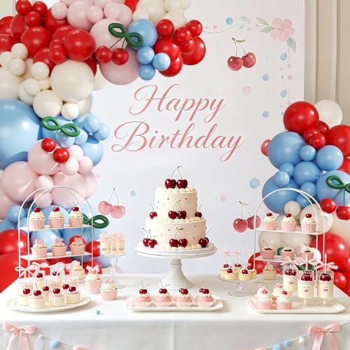 Cherry Balloon Arch Kit for Cherry Birthday Baby Shower Decorations - Image 3