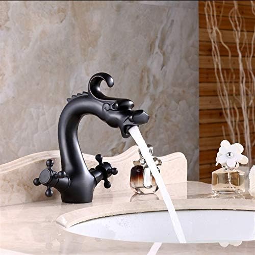 Black Dragon Basin Basin hot and Cold Water Faucet Sitting Double Handle Faucet, Low Model - Image 5