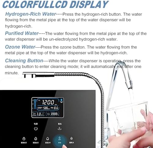 Alkaline Water Ionizer Purifier - Auto-Cleaning LCD Touch Filter, 5 Settings, Intelligent Voice, pH 3-11, 6000L Capacity for Healthy Home Drinking Water - Image 5