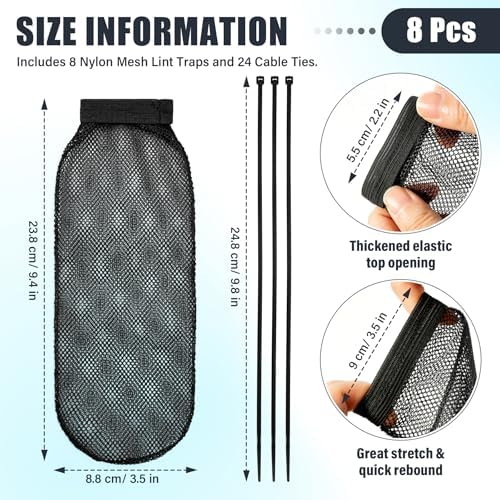 32-Piece Lint Trap and Cable Ties Set, Black - Image 2