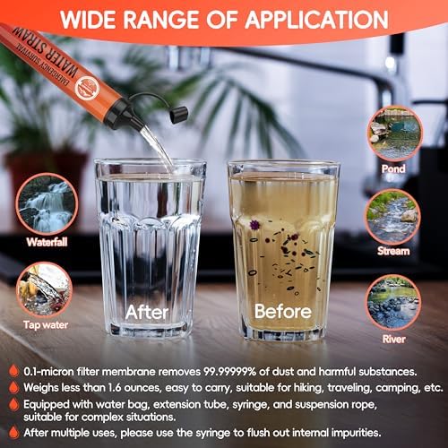 Water Filter Straw, Personal Water Filtration System(2PCS) - Image 3