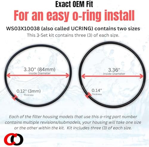 Captain O-Ring – Replacement UCRING / WS03X10038 O-Rings for GE GXWH20F GXWH20T GXWH04F GXRM10RBL GX1S01R Water Filter Housings (3 Sets, 6 O-Rings) - Image 3