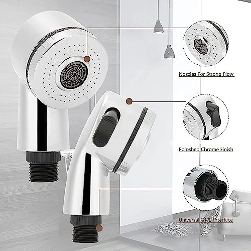Sink Faucet Sprayer Attachment,Sprayer Head for Shampoo Bowl, Pedicure Spa, Salon,Side Control Button Sink Replacement Part for Hair Washing Dog Baby Shampoo Bath, Stainless Steel - Image 2