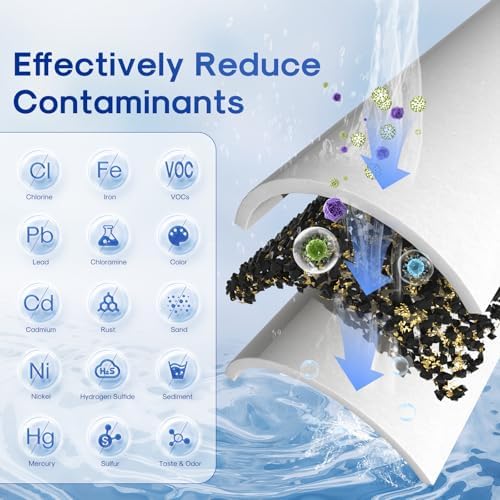 ICEPURE 5 Micron 10" x 4.5" Whole House Sediment Activated Carbon and KDF Water Filter Compatible with GE FXHTC, GXWH40L, RFC-BBSA W50PEHD Whirlpool WHKF-GD25BB GXWH35F GNWH38S Dupont WFHD13001, 3PACK - Image 3