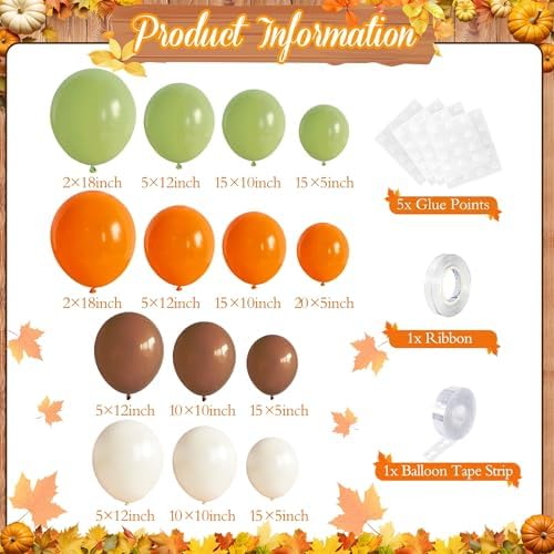 Green Fall Balloon Arch Kit for Autumn Baby Shower Decorations - Image 5