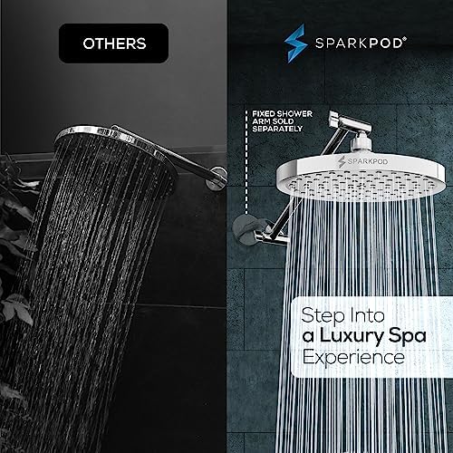 SparkPod 8" Round Rain Shower Head with 11" Shower Arm - Image 2