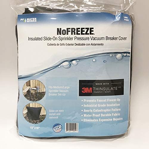 PF WaterWorks PF0693 NoFREEZE Outdoor Sprinkler Vacuum Breaker Freeze Protection Cover/Sock-Hiigh Quality 3M Thinsulate Insulation-Size X Large (24" x 24"), Black - Image 5