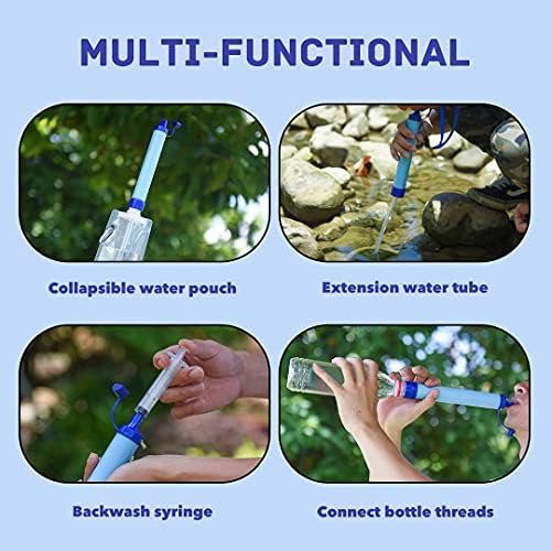 Personal Water Filter Straw Outdoor Portable Filtration Emergency Survival Gear Water Solutions Tactical Gear for Hiking Camping Accessories Travel Hunting Fishing Outing Backpacking - Image 5