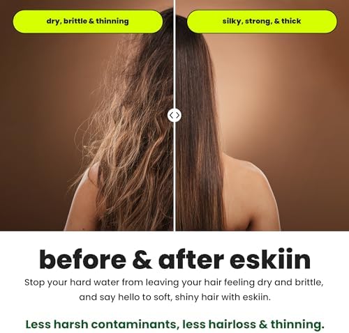 Eskiin Filtered Shower Head - Best Shower Head With Filters For Healthy Hair & Skin - High Pressure Water Softener For Hard Water - Reduce Dandruff, Protect Colored Hair, And Soothe Dry Skin (Black) - Image 5