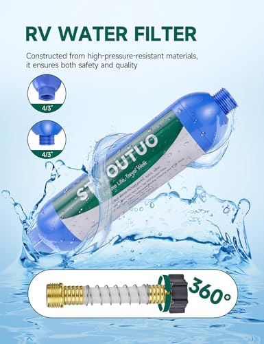 STMOUTUO RV Water Filter with Hose Protector, 2 Pack for Camper. - Image 3
