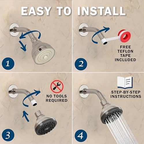 Aqua Elegante Pressure Boosting Shower Head - 2.5 GPM - Brushed Nickel - Image 5