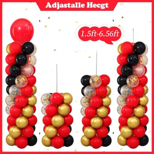 Red and Black Gold Balloon Column Stand Kit Set of 2 for Floor - Image 6