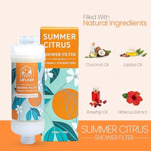 LIFLASH Vitamin C Shower Filter for Hard Water, Aromatherapy Softener Purifier, Help with Softer Skin and Hair Enhancement, for Universal Output Showerhead, Easy Installation (SUMMER CITRUS) - Image 4