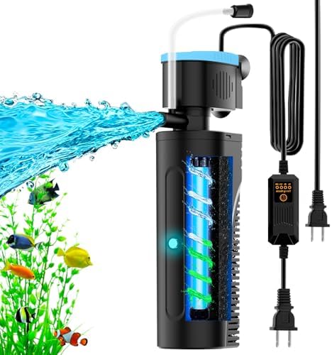 U - V Aquarium Filter for Green Water Cleaning with Aeration/Rainfall Modes by Vcraze