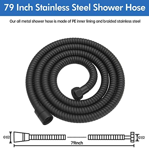RUMOSE 79 inches Extra Long Shower Hose, Black - Image 6