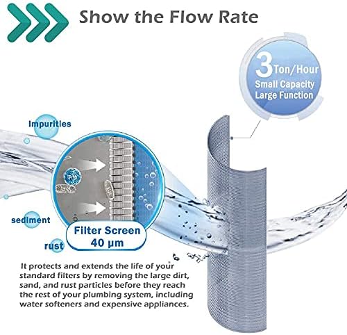 Beduan Reusable Spin Down Sediment Water Filter for Whole House Prefilter System Protector,1"Male Thread,3/4"Male & Female Thread,1/2"Male Thread (50 Micron & Copper Made & Pressure Gauge) - Image 5