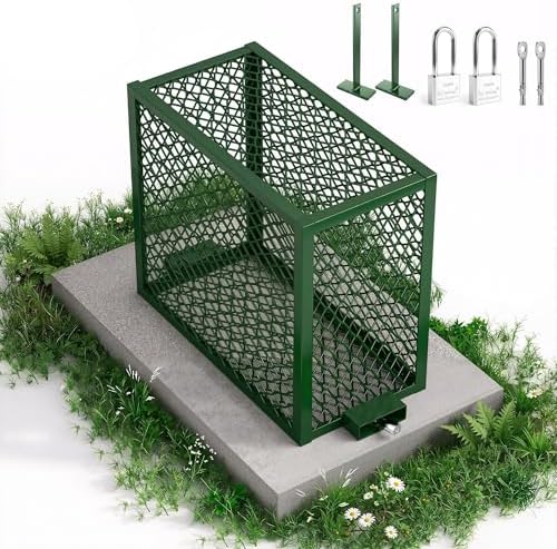 Steel Backflow Preventer Security Cage for Outside, Backflow Protector with Dry & Wet Concrete Anchors and 2 Stainless Steel Locks, 27 3/8'' L x 13 3/8'' W x 24'' H, Green by Unknown