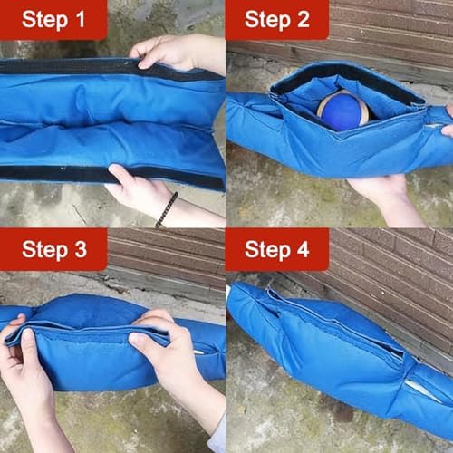 Insulated Water Meter Cover, Double-Sided Oxford Cloth Pipe Insulation Cover, Outdoor Backflow Preventer Insulation Cover, for Water Meter Freeze Protection(Blue) - Image 6