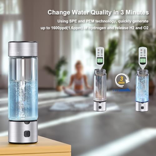 Hydrogen Water Bottle for Skin & Wellness 460ml Rechargeable Hydrogen Generator with SPE/PEM Technology, Anti Aging Hydrogen Rich Water in 3 Mins, Portable for Women, Travel, Home, Beauty - Image 6