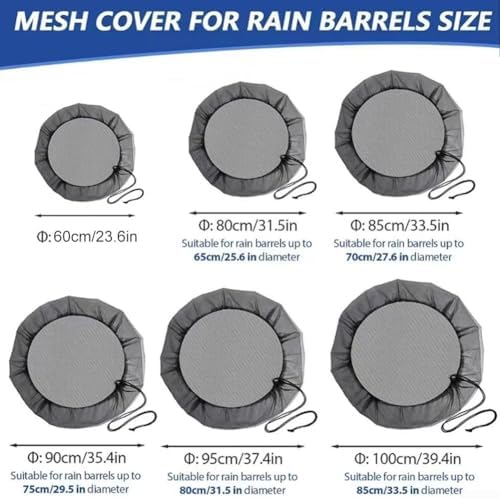 Rain Net Cover With Drawstring, Fine Mesh Lid For Small Diameter Water Buckets, PE Nylon Screen Prevents Leaves Debris And Flies, Black(85cm) - Image 4