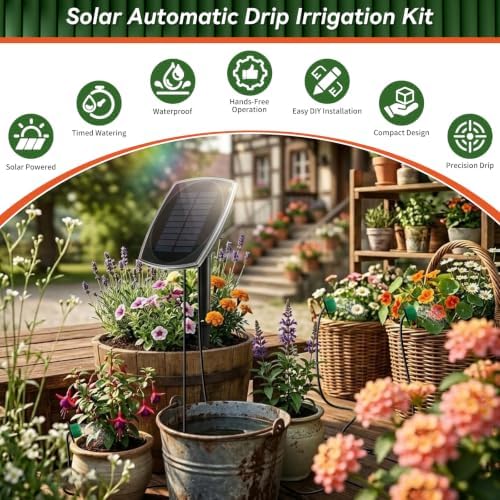 49.21FT Solar Drip Irrigation System Kit, Automatic Watering for 15 Pots - Image 4