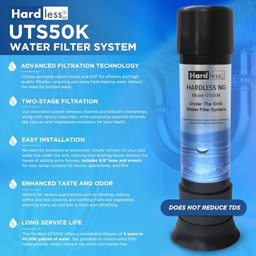 Hardless NG4L Whole House Water Filter & Under The Sink Water Filter - Salt-Free Softening, Comes w/ 3/4" Inlet/Outlet, Maintains Essential Minerals, Reduces Chlorine & Sediment, Easy Installation - Image 5