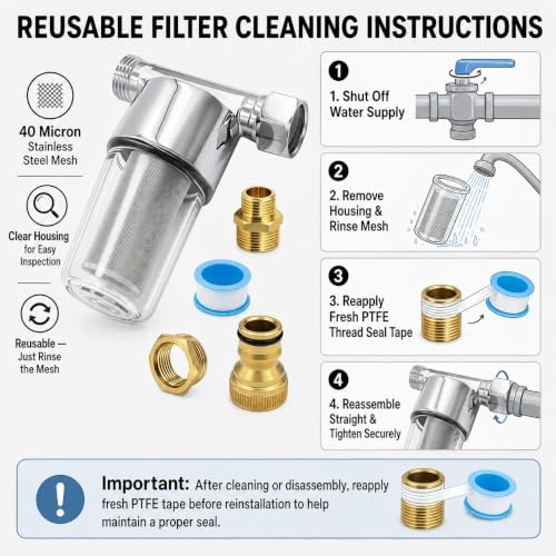 40 Micron Inline Sediment Water Filter - Image 5