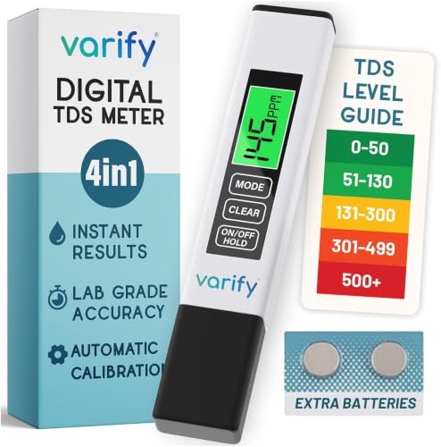 Varify TDS Meter Digital Water Tester for Drinking Water Instant 4in1 Test by Varify