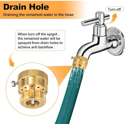 Vacuum Breaker Hose Bib Backflow Preventer, 3/4 Inch, Anti-Siphon Vacuum Breaker, Brass Plumbing Fitting,Lead-free brass(6PCS) - Image 3