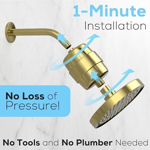 SparkPod 23-Stage Shower Head Filter for Showerheads, Egyptian Gold - Image 5