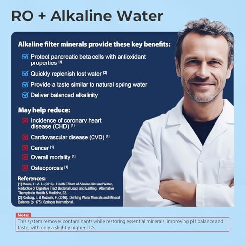 iSpring RO5004F-AK UV Alkaline Reverse Osmosis Water Filter, SGS Tested PFAS and TDS Reduction, 500 GPD Tankless Remineralization RO System Under Sink, Filter Life Monitor, 2:1 Pure to Drain - Image 2