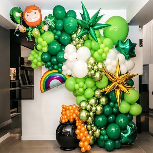 Green Balloon Arch Kit, 129Pcs 4 Sizes Dark Green and Gold Balloons - Image 3