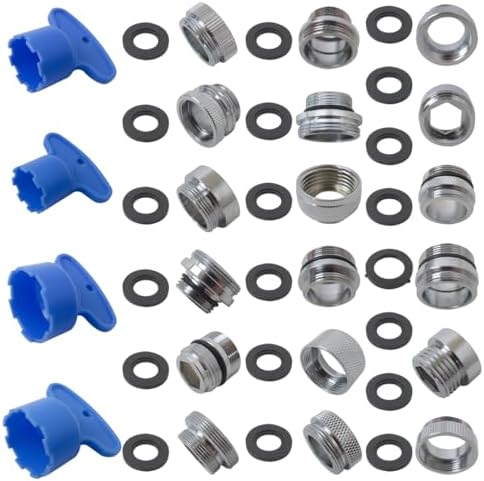 18-Piece Brass Faucet Adapter Kit with 4 Removal Tools | Universal Male & Female Connectors Fit for Kitchen Sink Aerators, Water Filters, Garden Hoses & R*V Faucets - Image 7