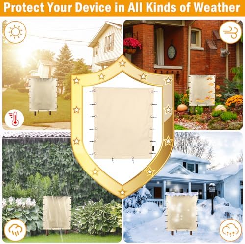 Angooni 18" W x 34" H Beige Backflow Preventer Cover, 3-Way Opening - Image 6