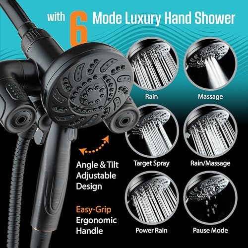 AquaDance High Pressure 156-mode Handheld Shower Head Combo with Hydro Arms - Image 6
