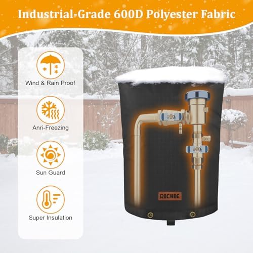 RICHIE Backflow Preventer Cover (5°F) Heavy-Duty 5-Layer Insulated Enclosure, Freeze & All-Weather Protection for Outdoor Pipe, Irrigation Sprinkler Valve, Well Water Pump & PVB, 24" Wx30 H Black - Image 5