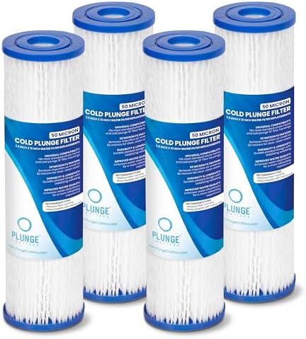 50 Micron Sediment Filter Cartridges for Cold Plunge Bath, 10x2.5" 4 Pack by PlungeCrafters
