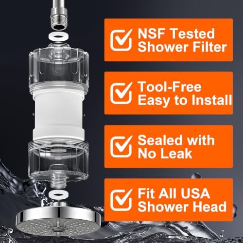 BBLIFE NSF Tested Transparent Shower Filter for Hard Water with Cartridge - Image 2