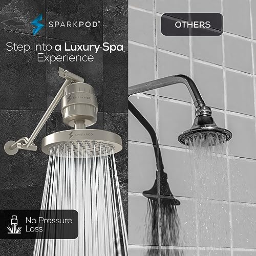 SparkPod Filtered Shower Head & 11" Shower Arm, 6" Round, Brushed Nickel - Image 4