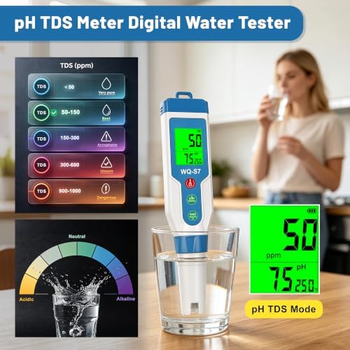 TDS Meter Digital Water Tester, Hydrogen pH ORP Meter for Water - Image 4