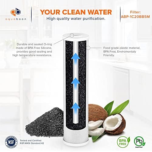 Aquaboon 5 Micron 20 x 4.5 Whole House Water Filter Replacement Cartridge Set: Anti-Scale, KDF, CTO for 3-Stage Water Filtration System 2 Pack - Image 4