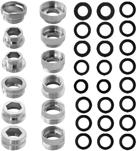 Xspeedonline 12x Faucet Adapter Kit Kitchen Aerator Adapter Male to Female Fit for Water Hose Sink Garden Filter Standard Sprayers by Xspeedonline