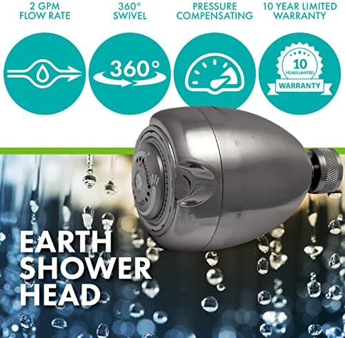 Earth Showerhead - Niagara Conservation | Energy & Water Saving Showerhead (2.0 GPM) High-Efficiency 3-Spray Brushed Nickel Fixed Shower Head (N2920BN) - Image 2