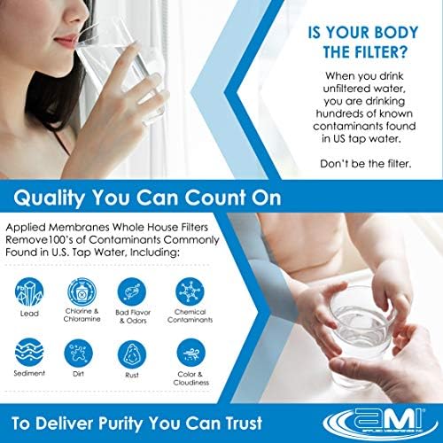 APPLIED MEMBRANES INC. 3-Stage Whole House Water Filter System | 4.5x10-Inch Filters Removes, Dissolved & Undissolved Lead, Sediment, Chlorine, Chloramine, Chemicals, Taste, Odor - Image 4