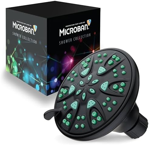 AquaDance Antimicrobial – Anti-Clog High-Pressure 6-Setting Shower Head with Microban Nozzle Protection from Growth of Mold, Mildew & Bacteria for Stronger Shower! 4" Coral Green - Image 2