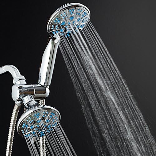 AquaDance for California - Premium High Pressure Antimicrobial 30-setting 3 Way Dual Handheld Shower Head Combo, Stainless Steel Hose, Water Diverter - Chrome Finish - Image 5