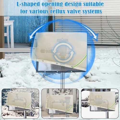 Joramoy Opening Backflow Preventer Pipe Insulation Cover,30" Wx24 H,Khaki - Image 4