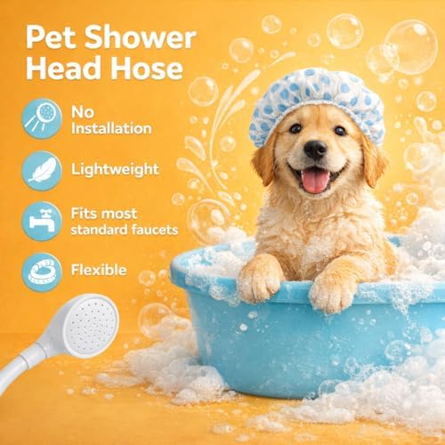 Pet Shower Sprayer with 95cm Rubber Hose for Grooming Sink Attachment - Image 3
