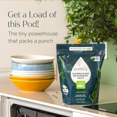 Puracy Dishwasher Pods, Natural Dishwasher Detergent, Free & Clear Dish tabs - Enzyme-Powered, Spot & Residue Free - TikTok Trend Items, Must Haves from TikTok Made Me Buy It (Free & Clear, 100 Count) - Image 2