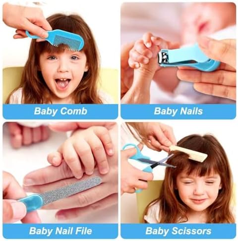 Baby Grooming Kit, Infant Safety Care Set with Hair Brush Comb Nail Clipper Nasal Aspirator,Baby Essentials Kit for Newborn Girls Boys - Image 4